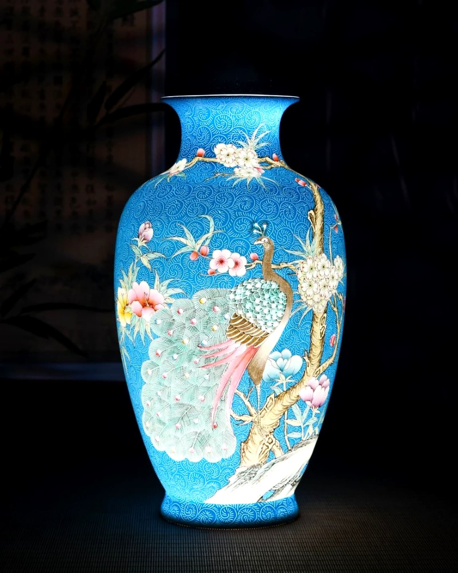 Famille Rose Caiyi Mingchun Vase