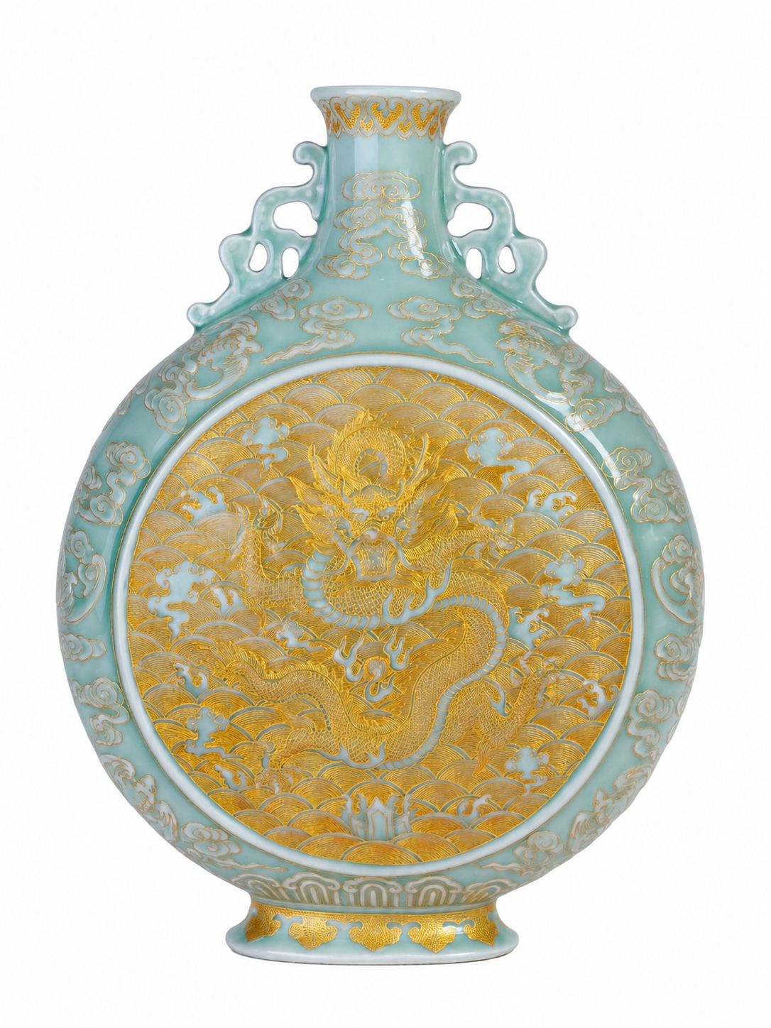 Dragon-and-Phoenix Moon Flask