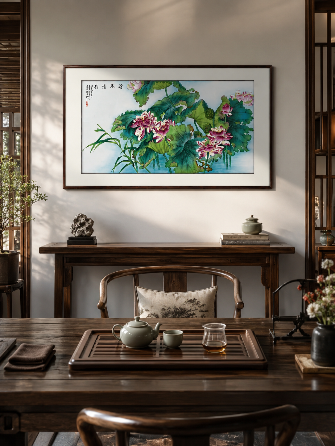 Lotus Porcelain Plaque