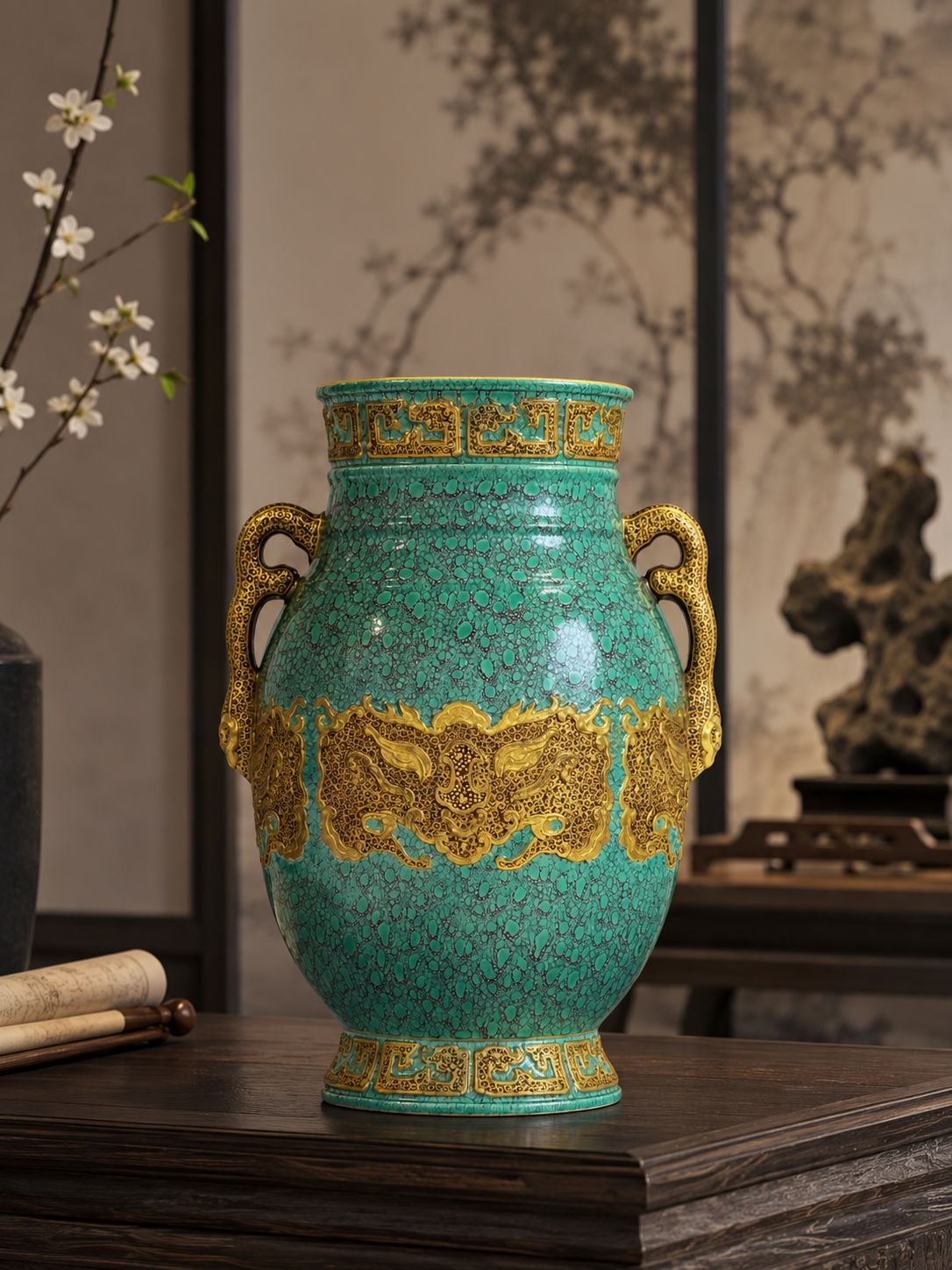 Ruyi-Handled Vase