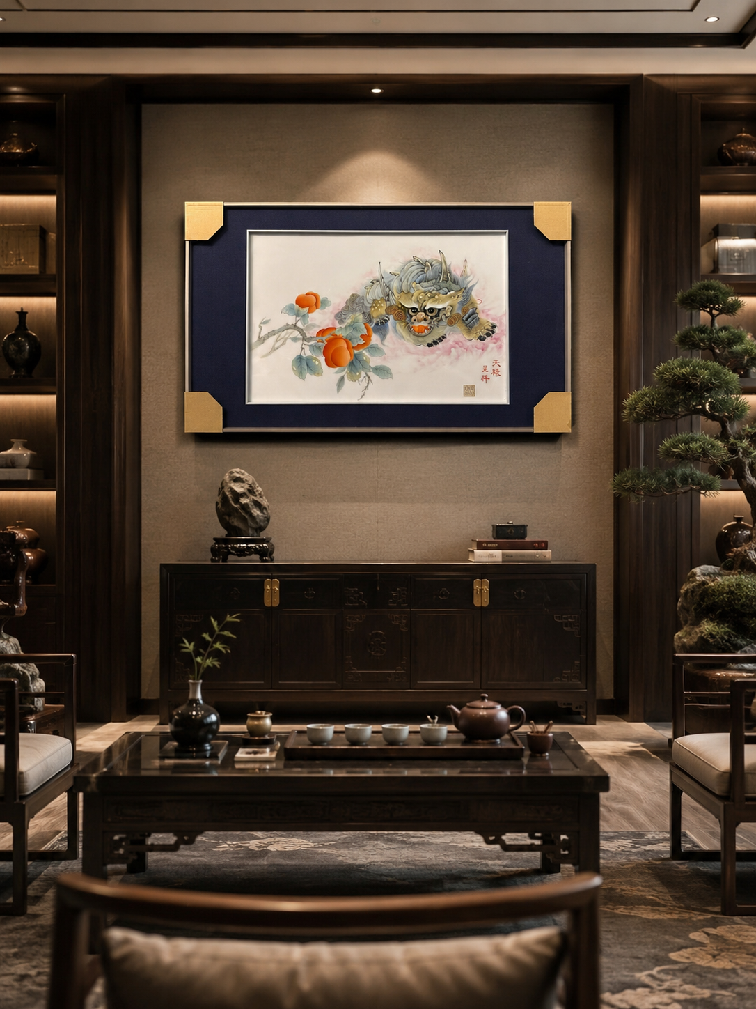 Pixiu Porcelain Plaque